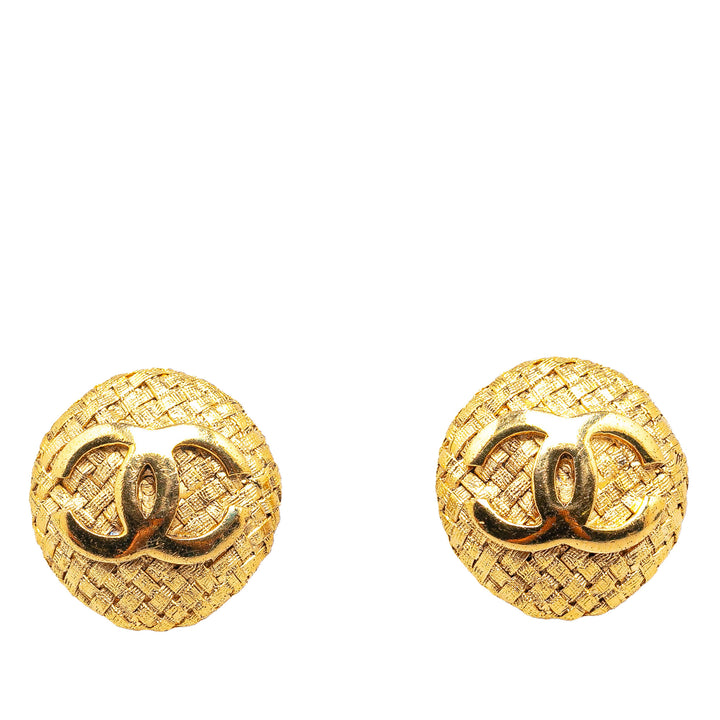 Gold Plated CC Clip-On Earrings Gold - Gaby Paris