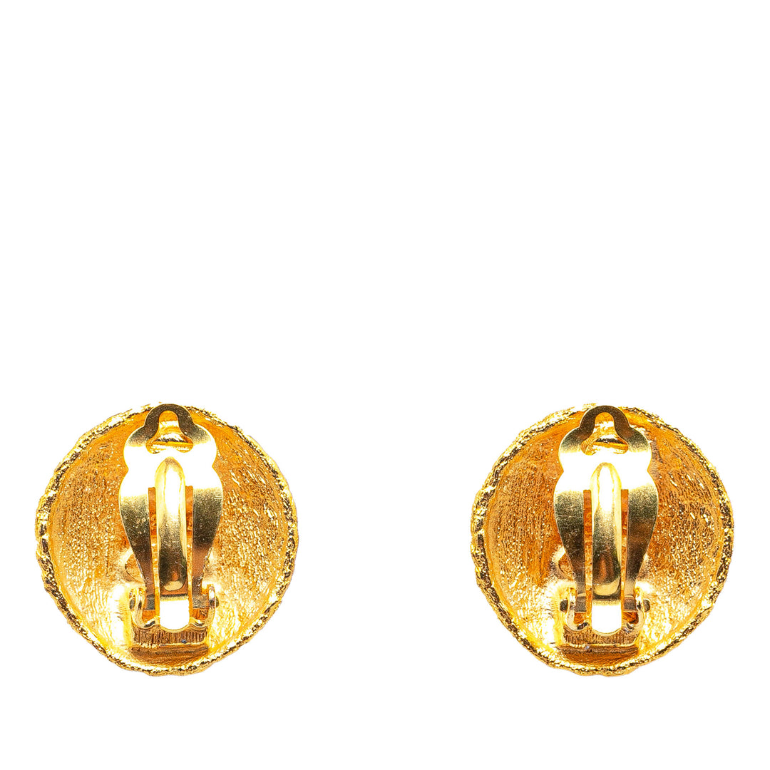 Gold Plated CC Clip-On Earrings Gold - Gaby Paris