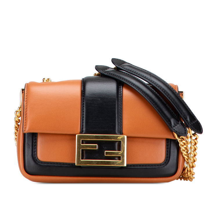 Bicolore Apolo Baguette à chaîne Sac Mini nappa Noir