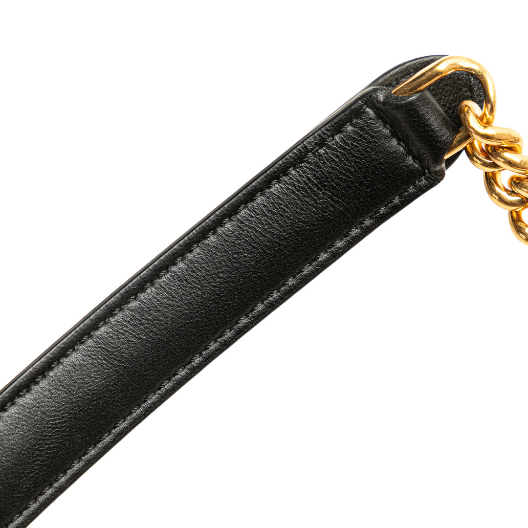 Bicolore Apolo Baguette à chaîne Sac Mini nappa Noir