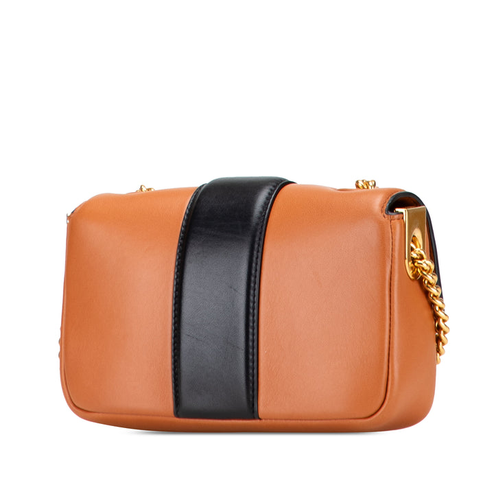 Bicolore Apolo Baguette à chaîne Sac Mini nappa Noir