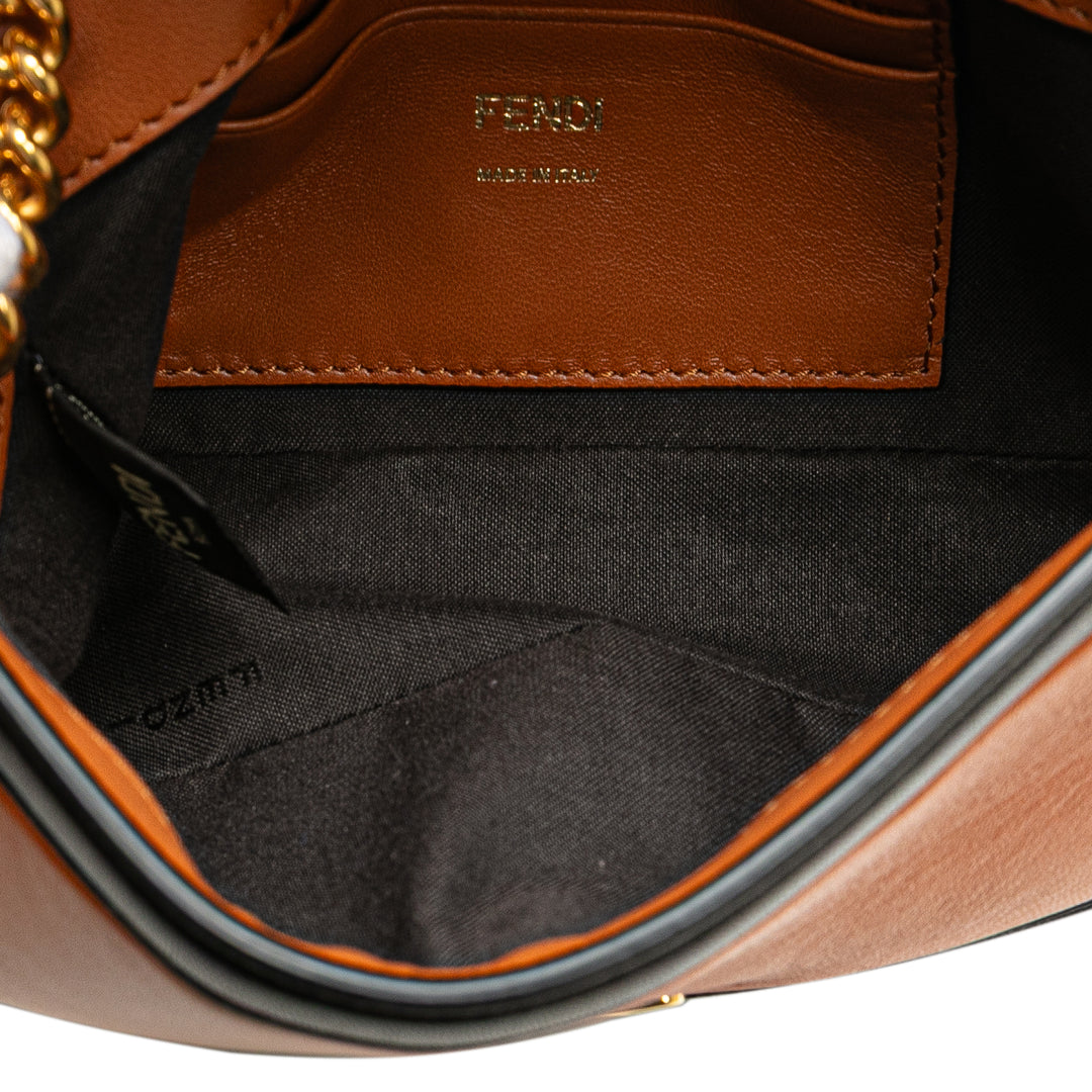 Bicolore Apolo Baguette à chaîne Sac Mini nappa Noir