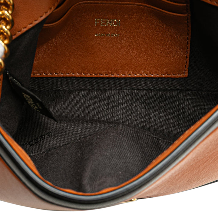 Bicolore Apolo Baguette à chaîne Sac Mini nappa Noir