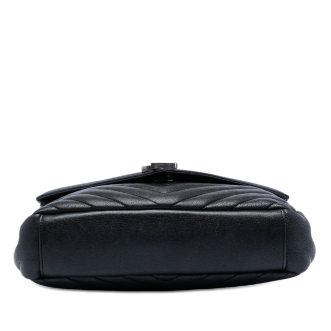 Saint Laurent Medium Chevron Sheepskin Monogram College Sac