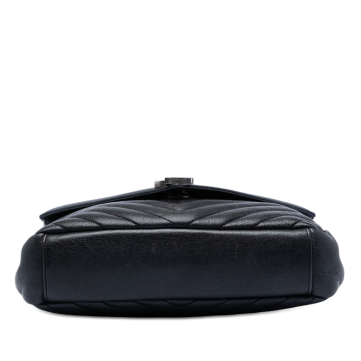 Saint Laurent Medium Chevron Sheepskin Monogram College Sac