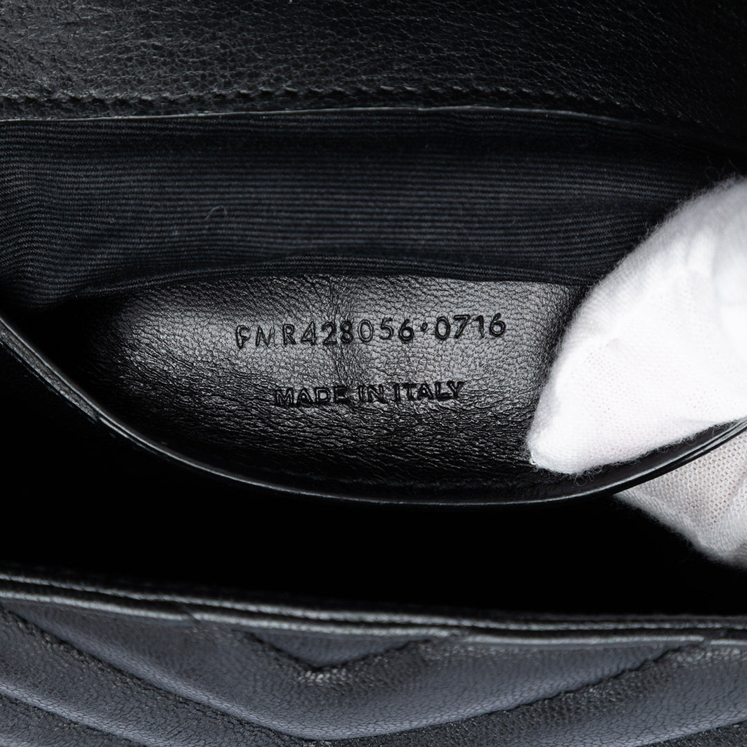 Saint Laurent Medium Chevron Sheepskin Monogram College Sac