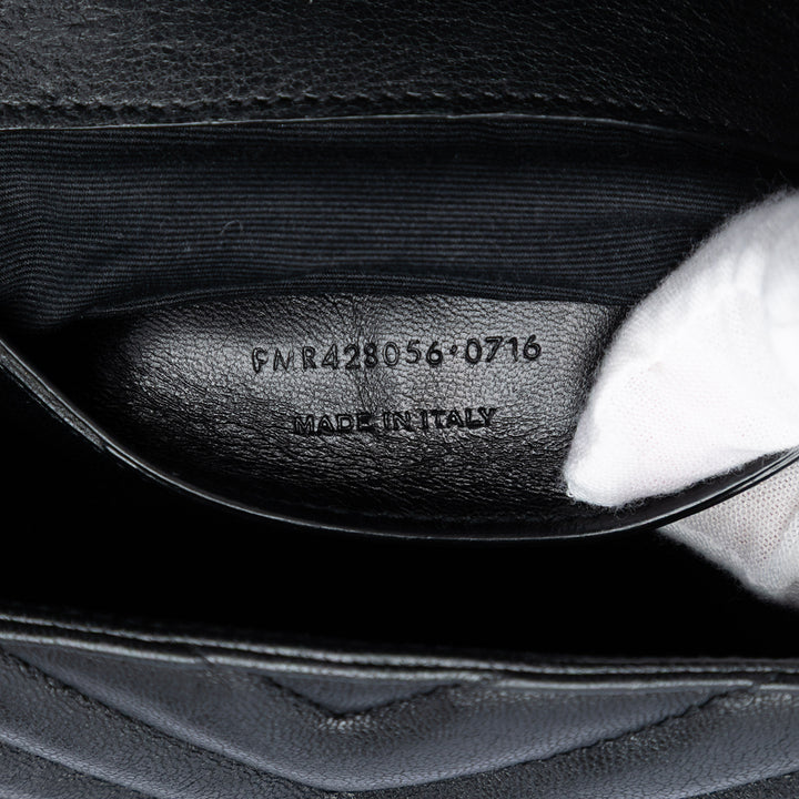 Saint Laurent Medium Chevron Sheepskin Monogram College Sac