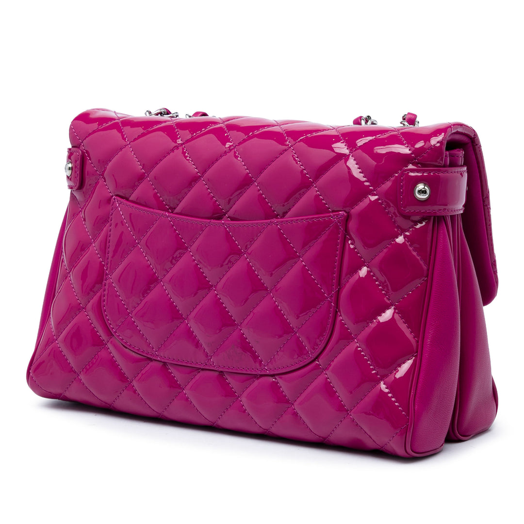 CC Matelassé Double Compartment à rabat Grand Rose