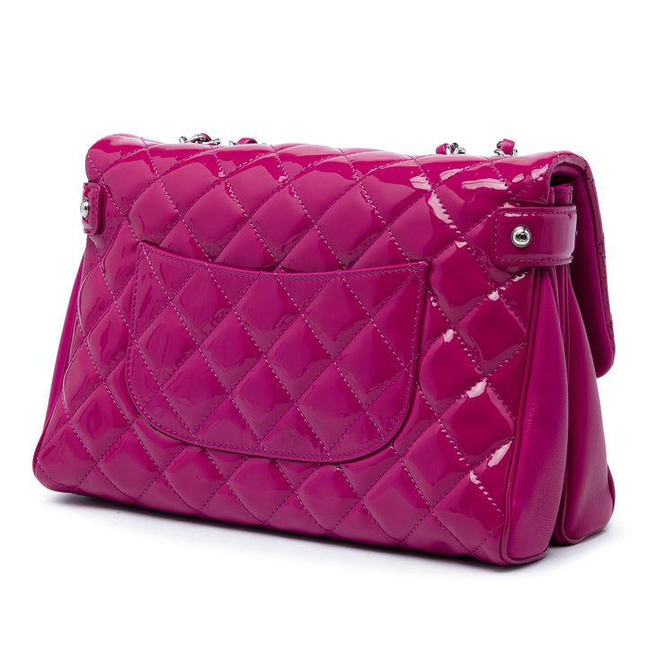 CC Matelassé Double Compartment à rabat Grand Rose