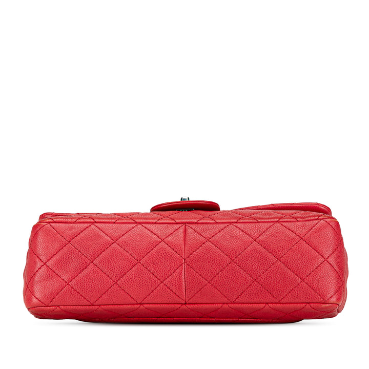 Jumbo Classic Caviar Single Flap Red - Gaby Paris