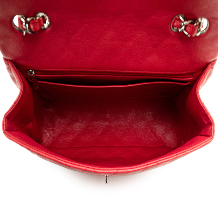 Jumbo Classic Caviar Single Flap Red - Gaby Paris