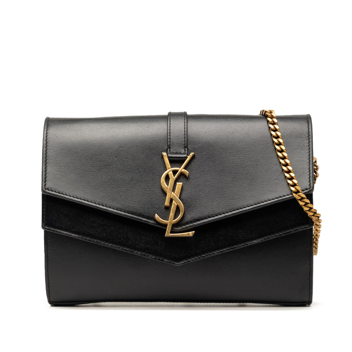 Saint Laurent Cuir Monogram Sulpice Wallet on Chain