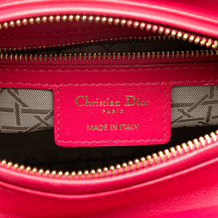 Medium Lambskin Cannage Lady Dior Pink - Gaby Paris