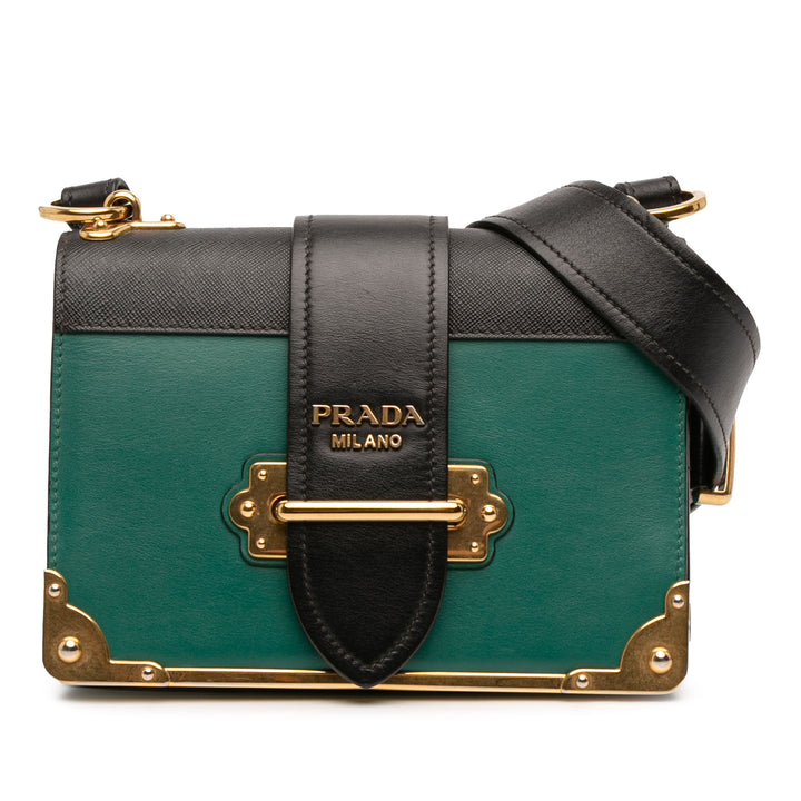 Prada Saffiano à finitions City Veau Cristal Cahier Sac porté croisé