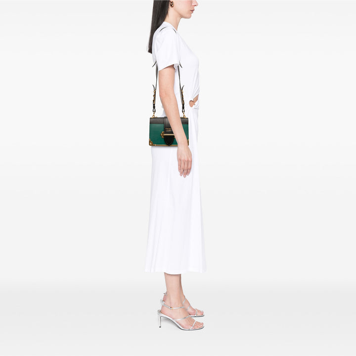 Prada Saffiano à finitions City Veau Cristal Cahier Sac porté croisé