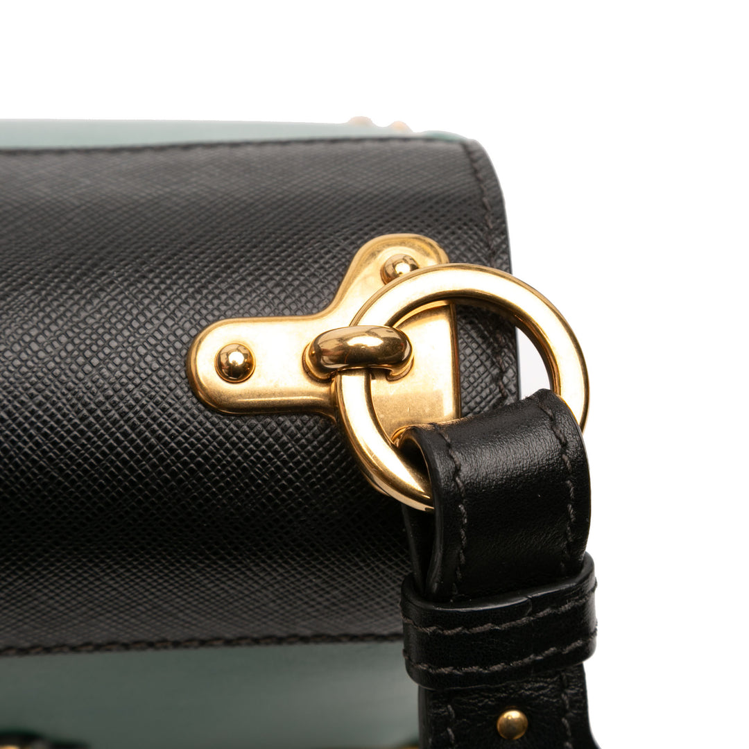 Prada Saffiano à finitions City Veau Cristal Cahier Sac porté croisé