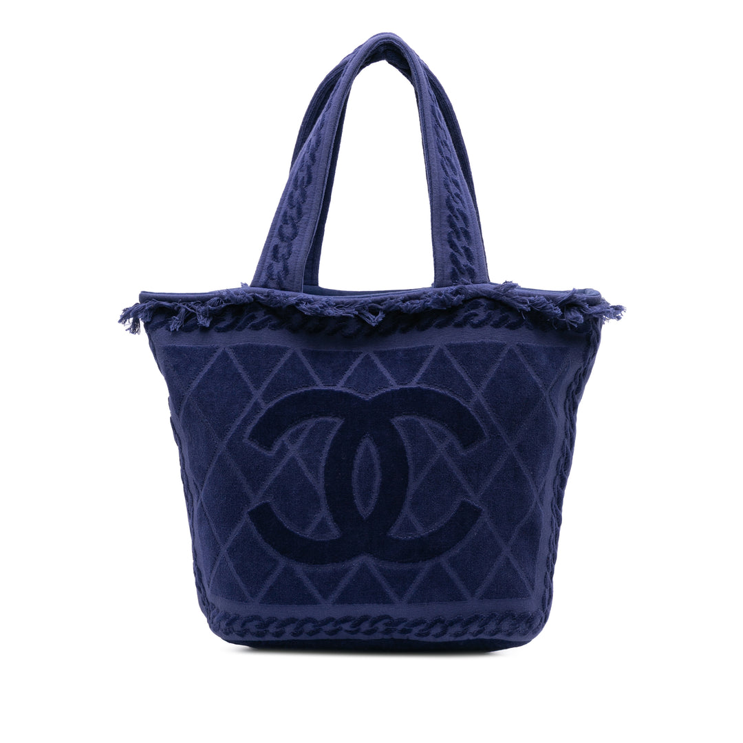 CC Terry Cloth Beach Tote Blue - Gaby Paris