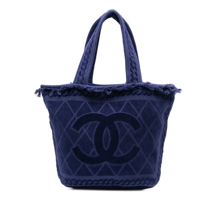 CC Terry Cloth Beach Tote Blue - Gaby Paris