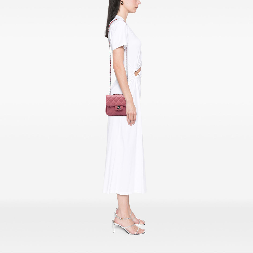 Matelassé Urban Companion à rabat Petit Cuir caviar Rose
