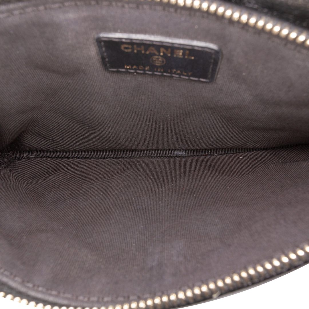Chanel CC Matelassé Caviar Multi Zip Pochette