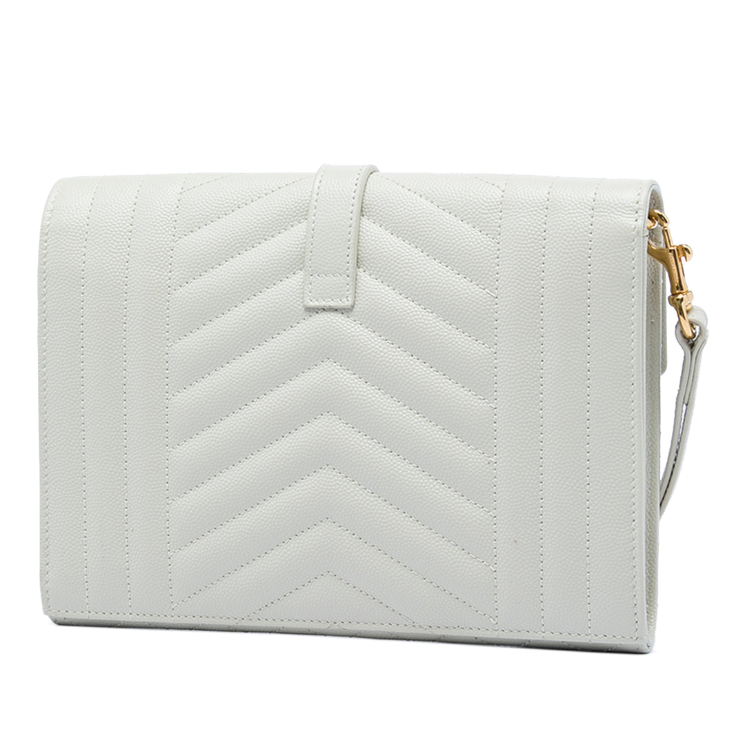 Saint Laurent Grain De Poudre Triquilt Monogram Envelope Pochette