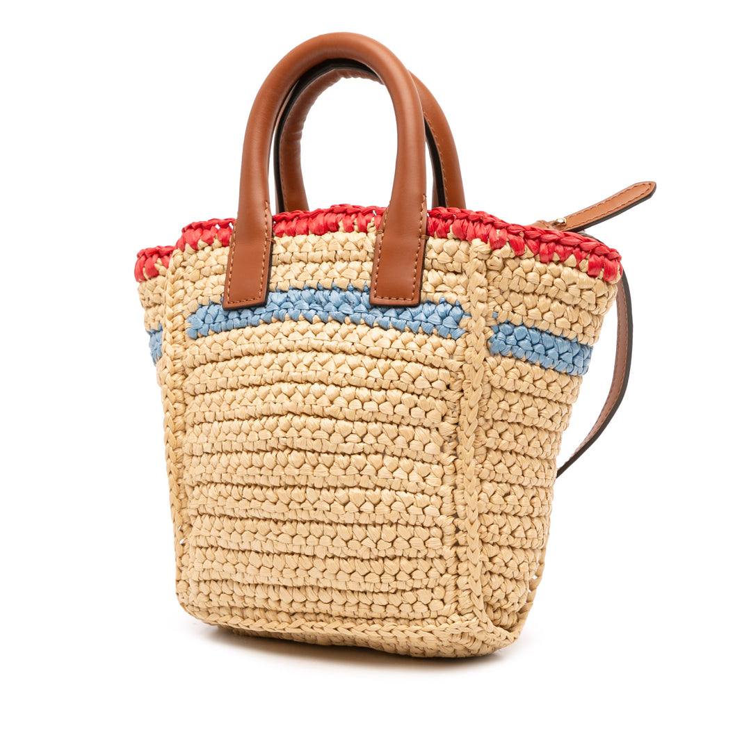 Fendi Mini Raffia Soft Sunshine Shopper Cabas