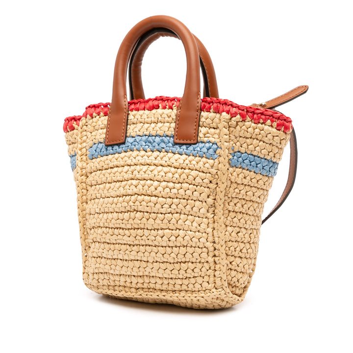 Fendi Mini Raffia Soft Sunshine Shopper Cabas