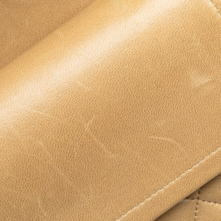 Medium Classic Lambskin Double Flap Brown - Gaby Paris