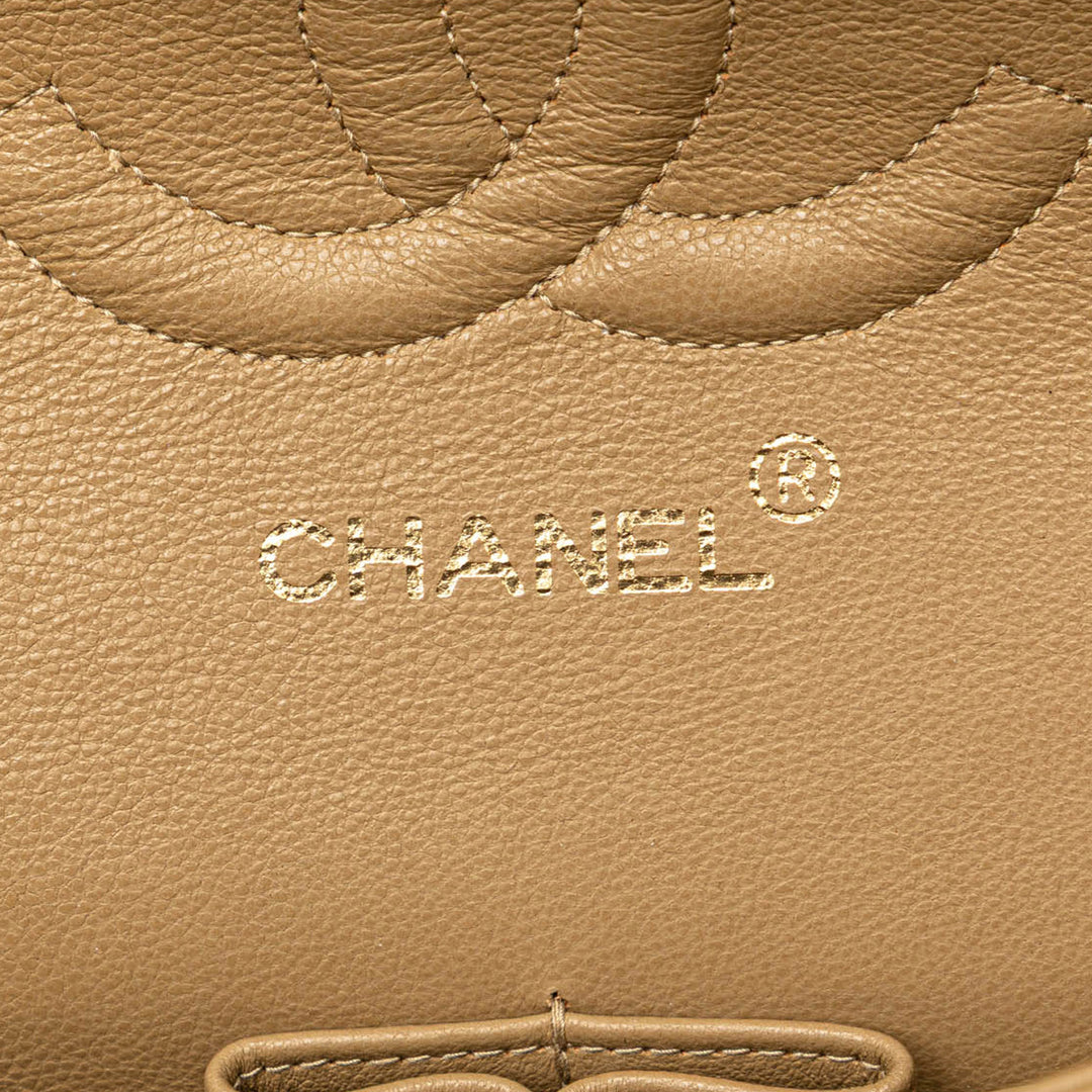 Medium Classic Lambskin Double Flap Brown - Gaby Paris
