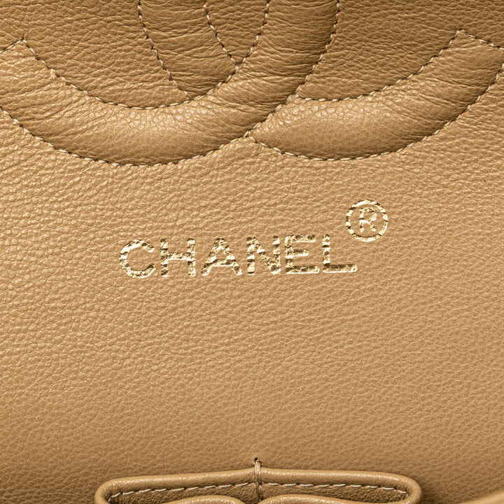 Medium Classic Lambskin Double Flap Brown - Gaby Paris