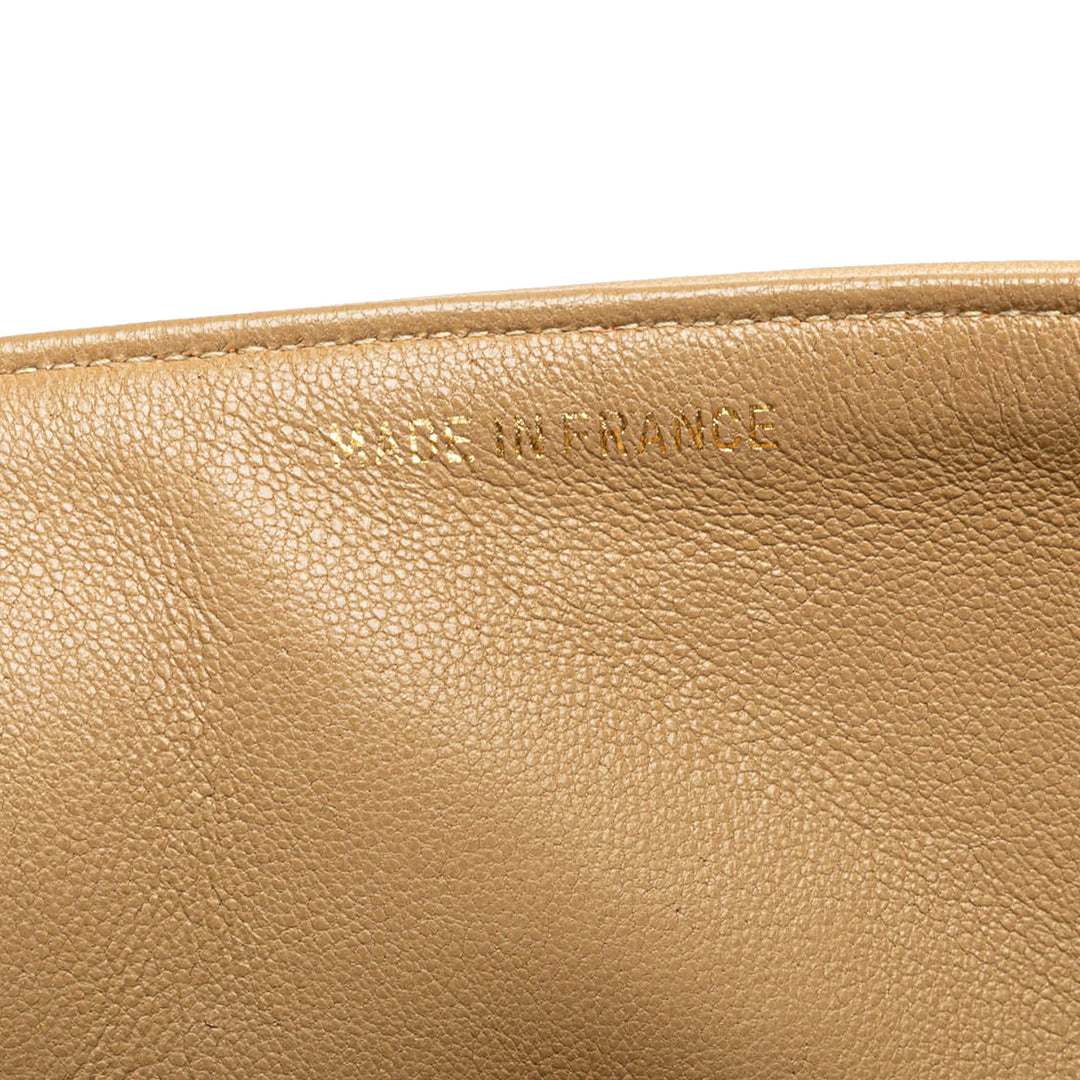 Medium Classic Lambskin Double Flap Brown - Gaby Paris
