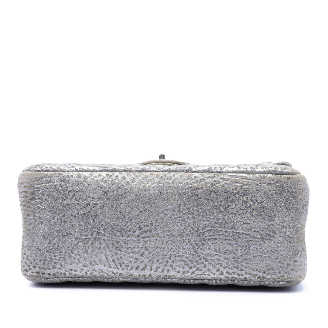 Chanel Chevron Metallic Textured Cuir de veau Reissue 2.55 Double rabat 224