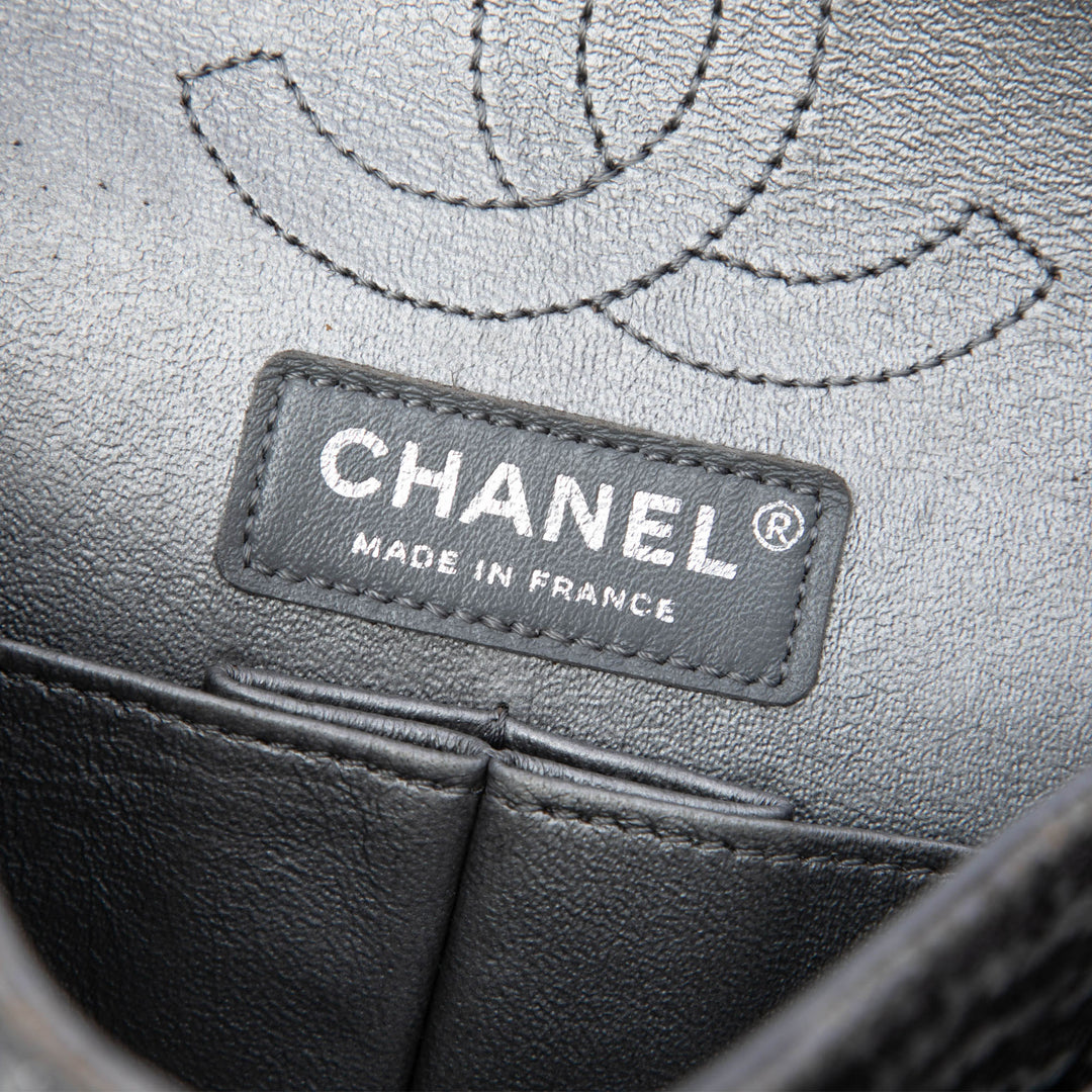Chanel Chevron Metallic Textured Cuir de veau Reissue 2.55 Double rabat 224