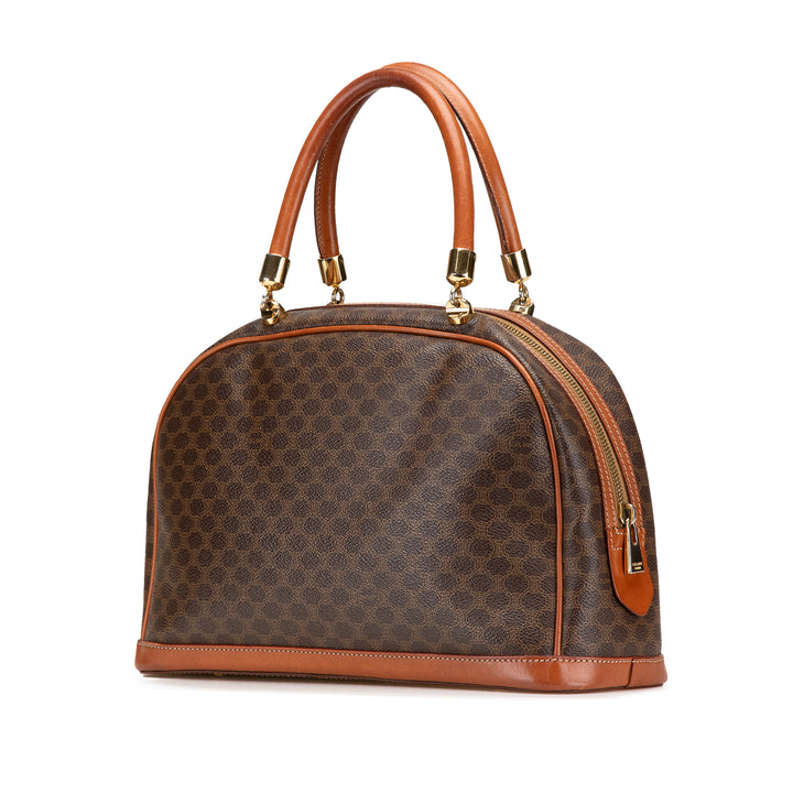 Macadam Coated Canvas Handbag Brown - Gaby Paris
