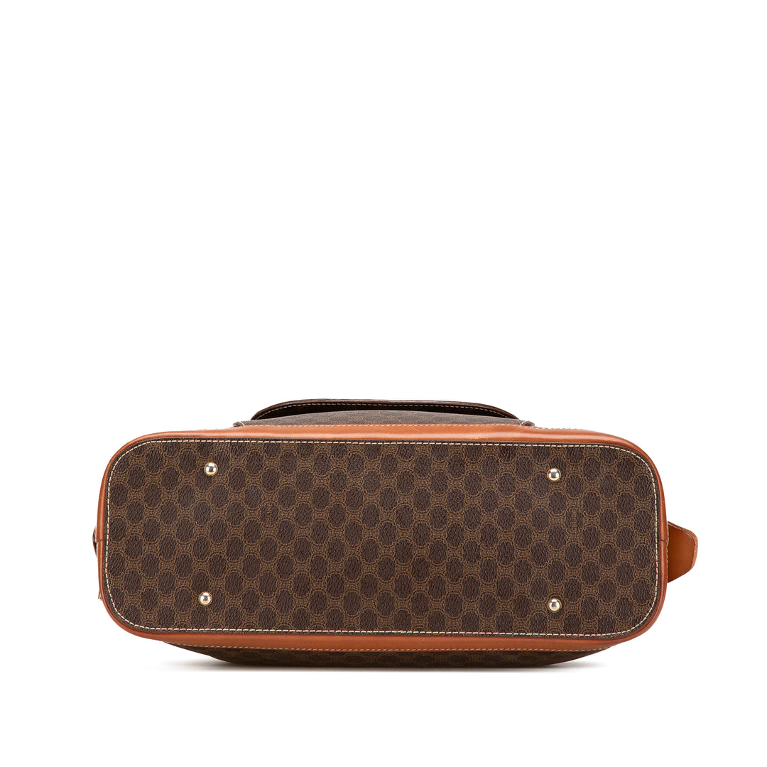 Macadam Coated Canvas Handbag Brown - Gaby Paris