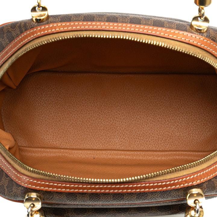 Macadam Coated Canvas Handbag Brown - Gaby Paris