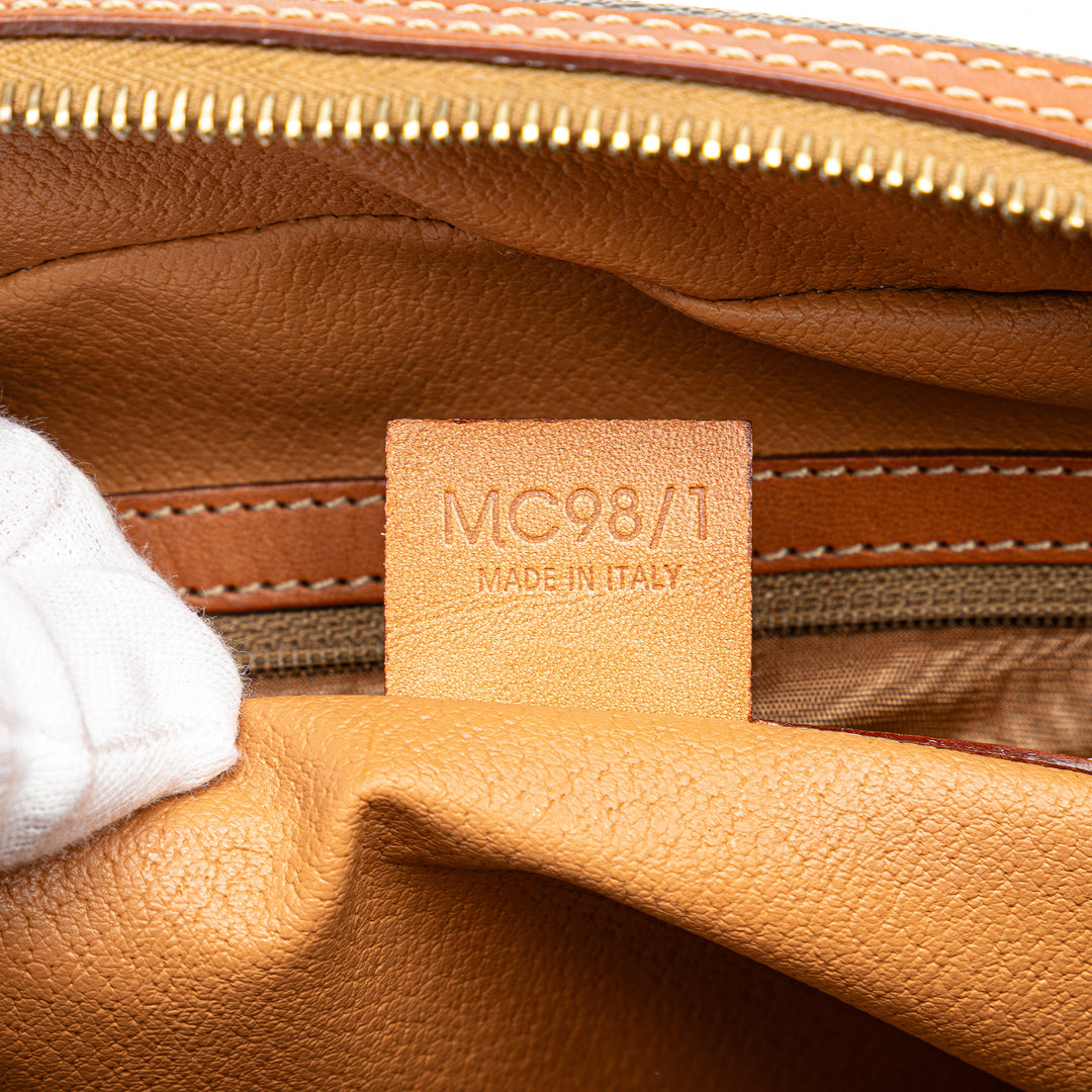 Macadam Coated Canvas Handbag Brown - Gaby Paris