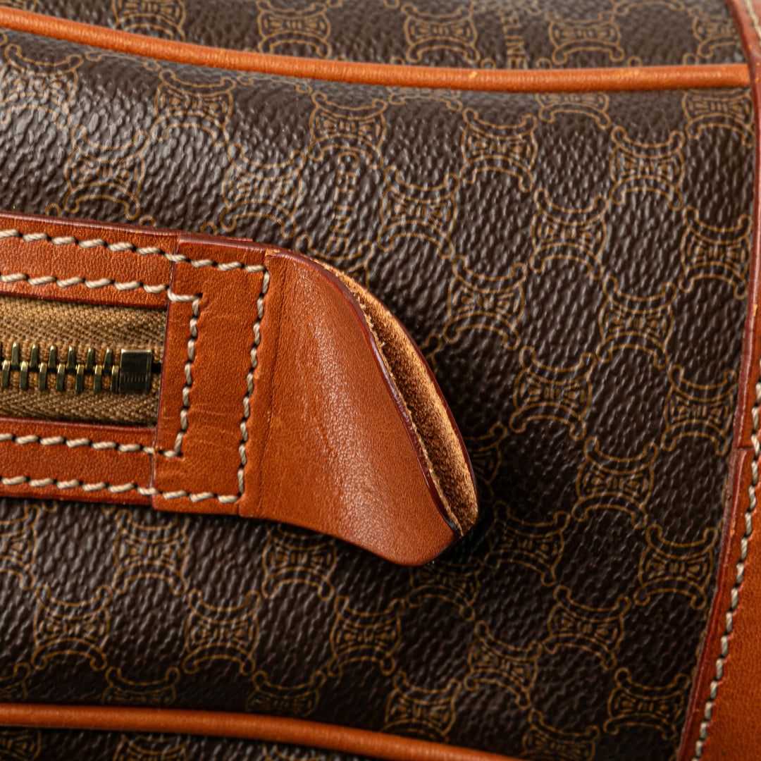 Macadam Coated Canvas Handbag Brown - Gaby Paris