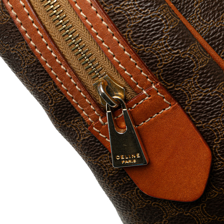 Macadam Coated Canvas Handbag Brown - Gaby Paris