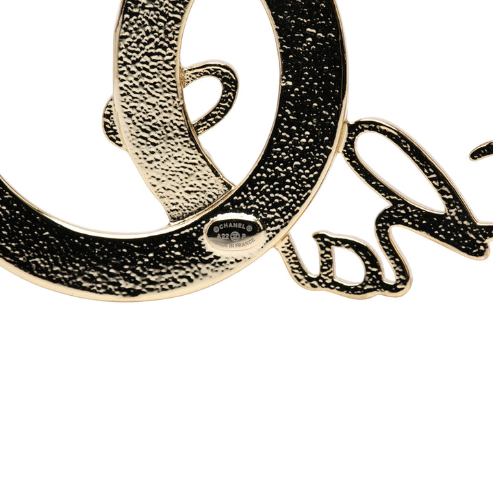 Chanel plaqué CC Logo Cristal Broche