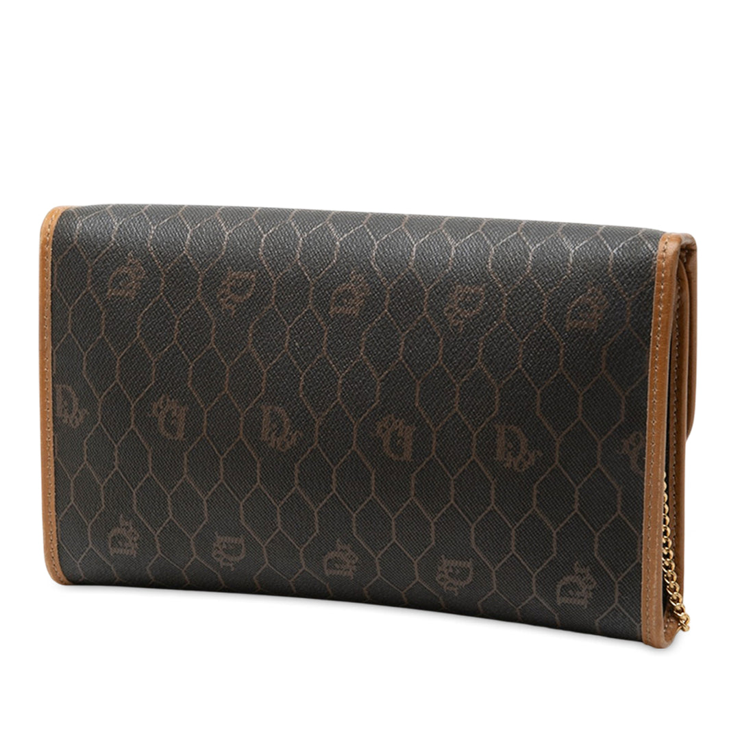 Dior Honeycomb Chaîne à rabat Sac Toile enduite Noir