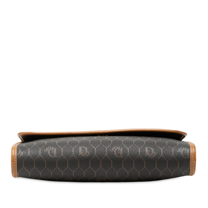 Dior Honeycomb Chaîne à rabat Sac Toile enduite Noir
