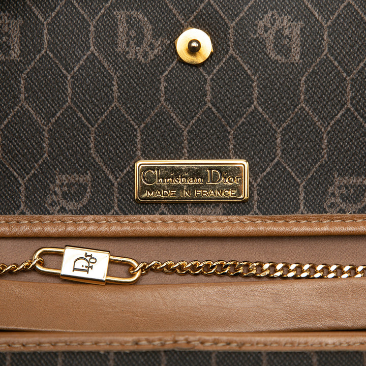 Dior Honeycomb Chaîne à rabat Sac Toile enduite Noir