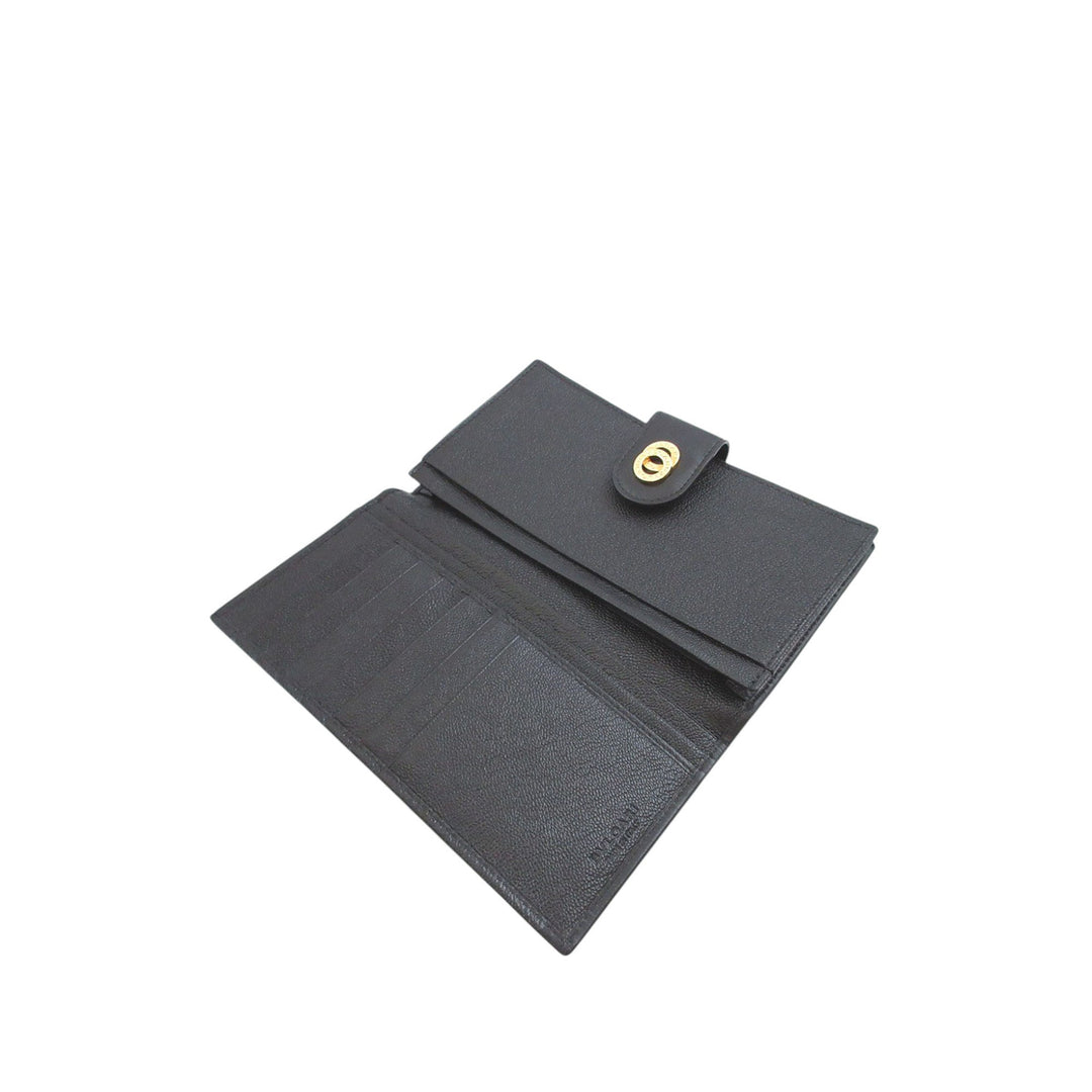 Bvlgari Cuir Doppio Tondo Bifold Portefeuille long