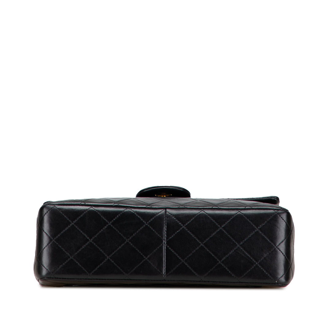 Chanel Medium Tall Classic Cuir d’agneau Double rabat Noir