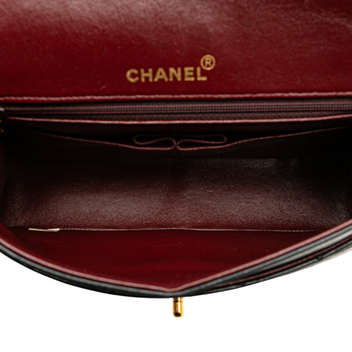 Chanel Medium Tall Classic Cuir d’agneau Double rabat Noir