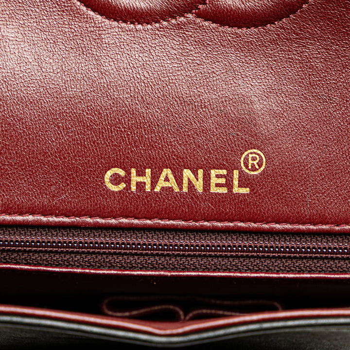Chanel Medium Tall Classic Cuir d’agneau Double rabat Noir