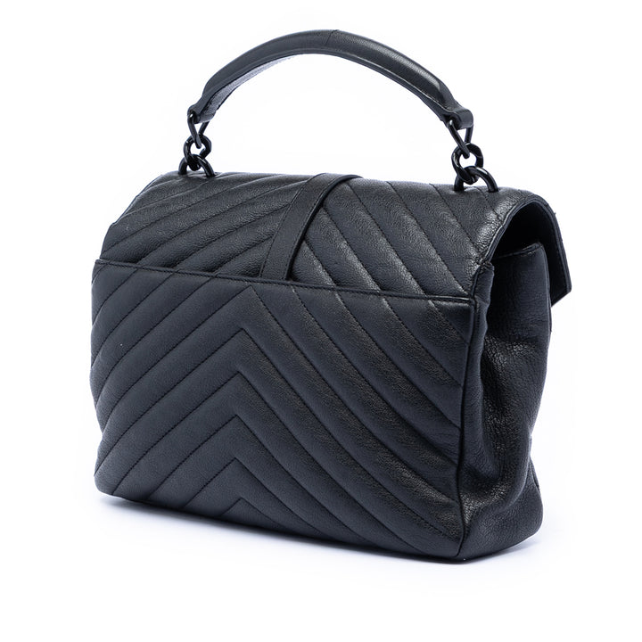 Saint Laurent Medium Chevron Sheepskin Monogram College Sac