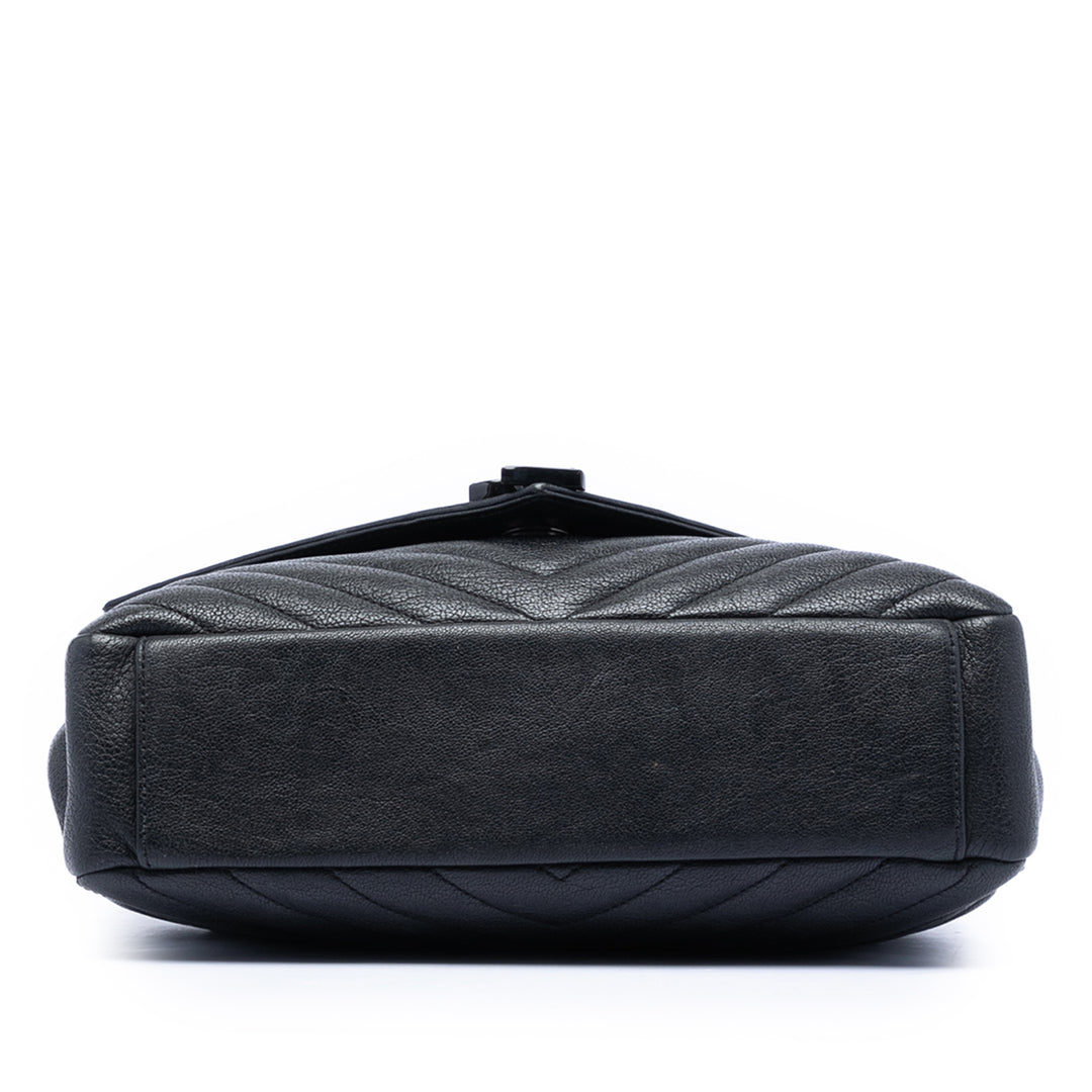 Saint Laurent Medium Chevron Sheepskin Monogram College Sac