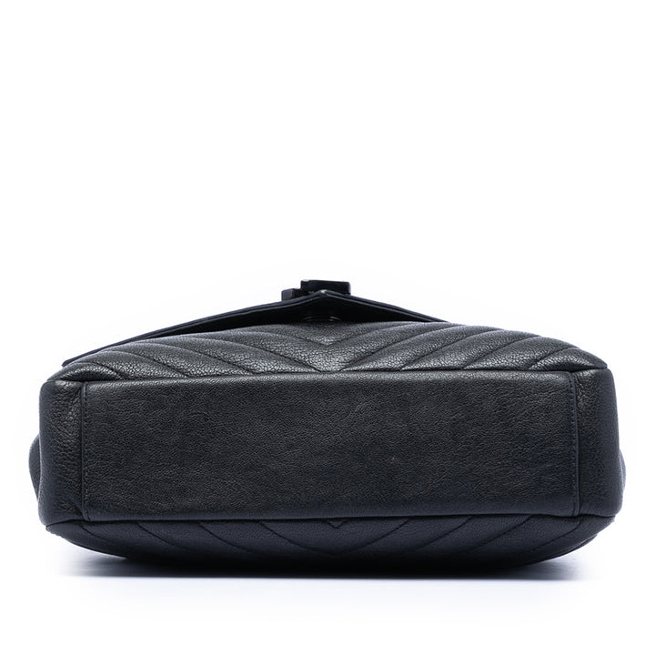 Saint Laurent Medium Chevron Sheepskin Monogram College Sac
